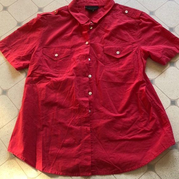 i jeans by buffalo Red button down size large - Picture 1 of 4